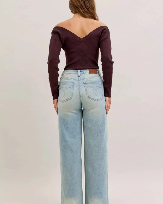 Judy Blue High Waist Column Straight Jeans - Sleekdenim.com