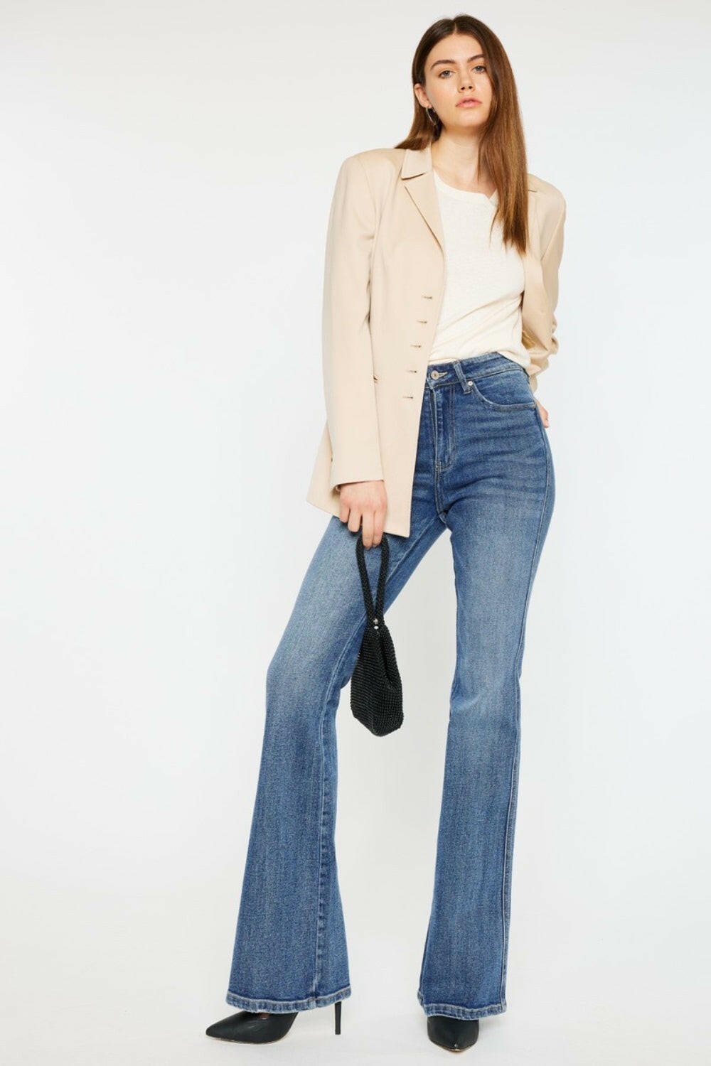 Kancan Cat's Whiskers High Waist Flare Jeans | Sleekdenim.com