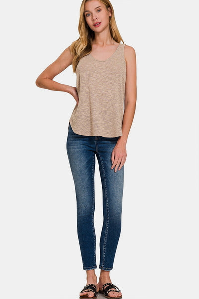 Zenana Curved Hem Round Neck Tank - Sleekdenim.com