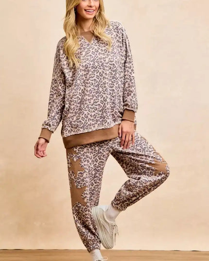 BiBi Leopard Printed French Terry Sweatshirt - Sleekdenim.com