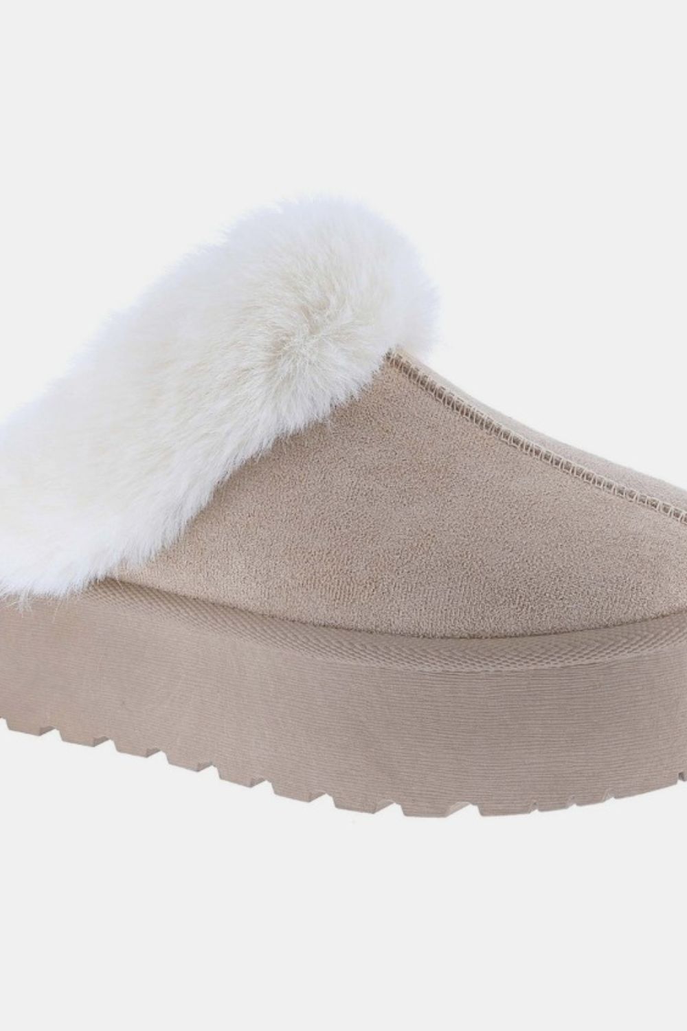 Weeboo Thick Bottom Fur Trim Snow Slippers | Sleekdenim.com