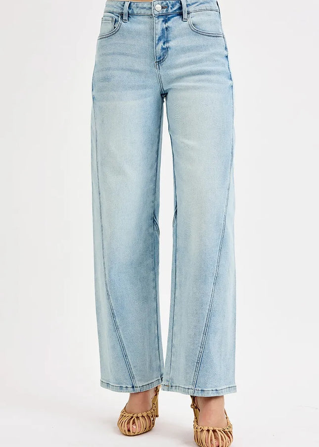RISEN Full Size Mid Rise Fit Barrel Jeans Plus Size - Sleekdenim.com