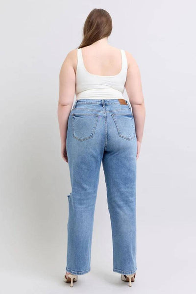 Judy Blue High Waist Criss Cross Dad Jean - sleekdenim.com