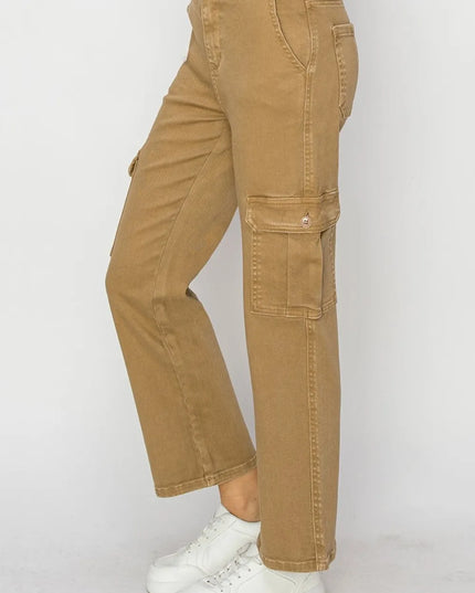 Risen Full Size High Rise Cargo Jeans - Sleekdenim.com
