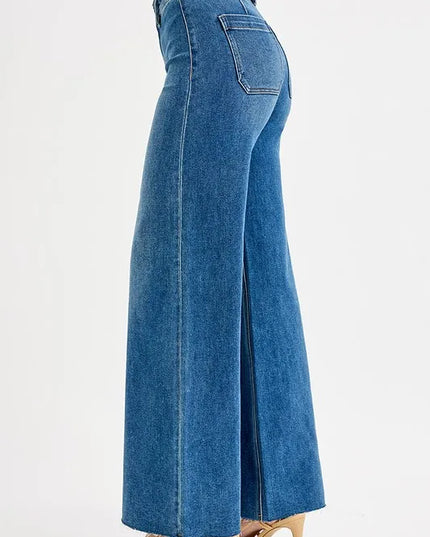 RISEN High-Waisted Wide Leg Jeans - Sleekdenim.com