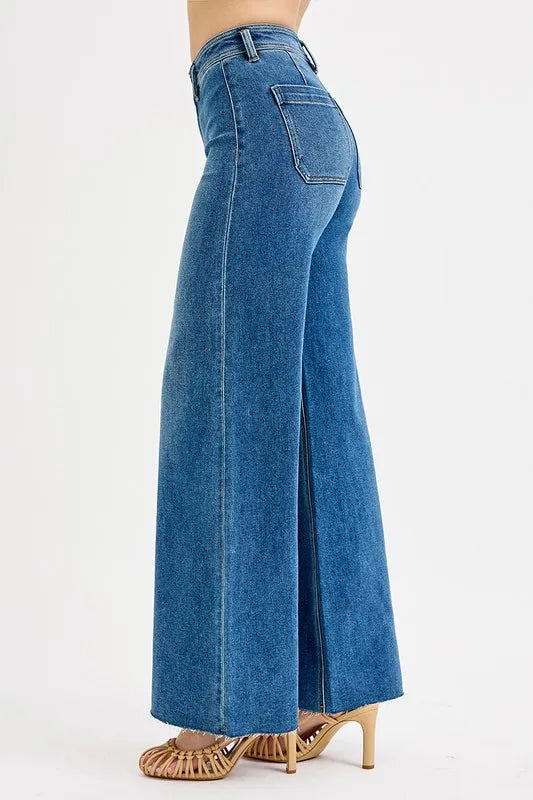 RISEN High-Waisted Wide Leg Jeans - Sleekdenim.com