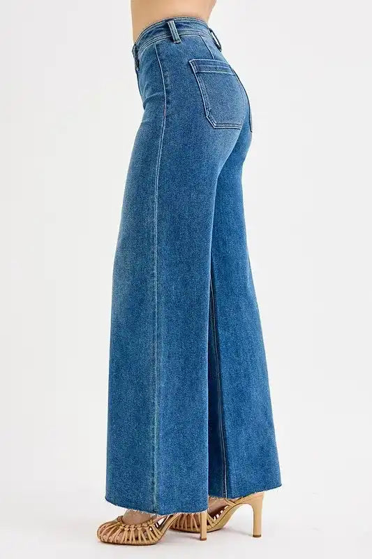 RISEN High-Waisted Wide Leg Jeans