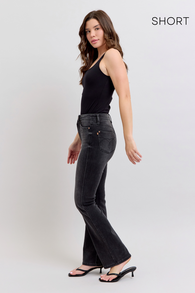 Judy Blue High Waist Tummy Control Black Bootcut Denim Jeans 88787 – Sleekdenim.com.