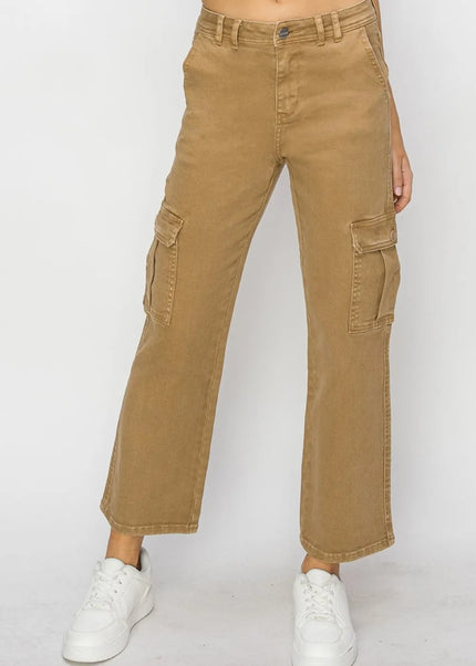 Risen Full Size High Rise Cargo Jeans - Sleekdenim.com