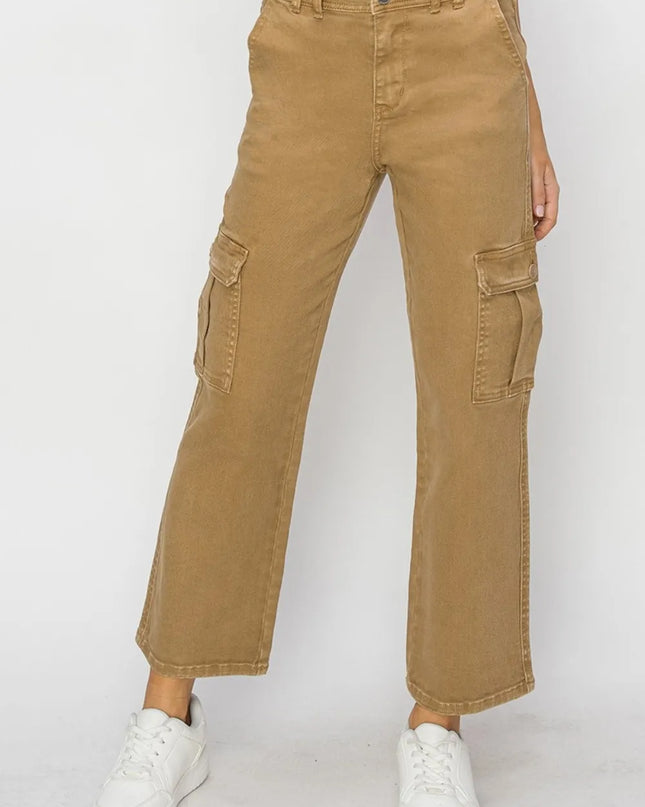 Risen Full Size High Rise Cargo Jeans - Sleekdenim.com
