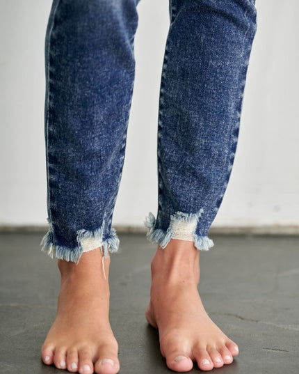 AT1068SKM HIGH RISE BUTTON SKINNY - Sleekdenim.com