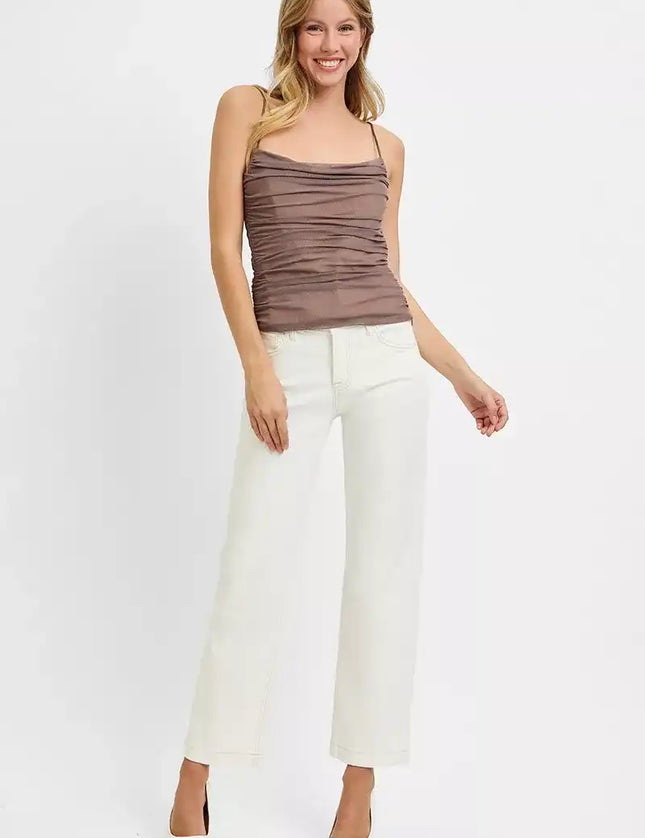 RISEN Tummy Control Mid Rise Ankle Straight Jeans - Sleekdenim.com