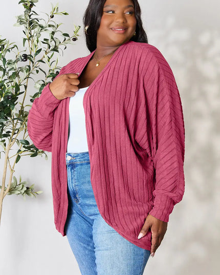 Basic Bae Full Size Ribbed Cocoon Cardigan - Sleekdenim.com
