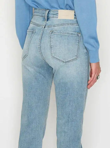 AT1747STL - HIGH RISE SLIM STRAIGHT JEANS - Sleekdenim.com