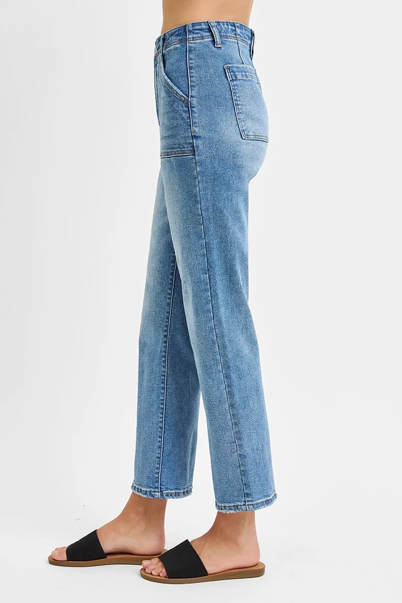 RISEN Full Size High Waisted Bootcut Cropped Jeans Plus Size - Sleekdenim.com