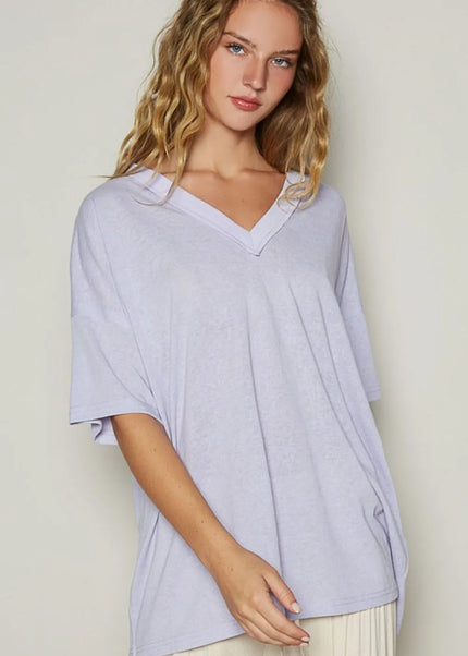 POL V-Neck Half Sleeve T-Shirt - Sleekdenim.com