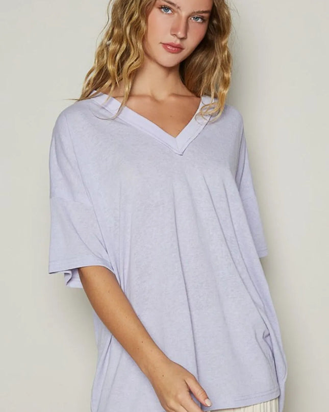 POL V-Neck Half Sleeve T-Shirt - Sleekdenim.com