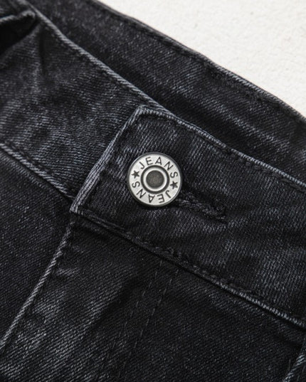 Denim Patch Pocket Wide Leg Jeans - Sleekdenim.com