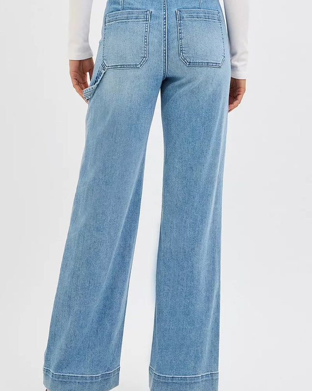 RISEN Full Size High Rise Straight Leg Jeans with Front Pockets Plus Size - Sleekdenim.com