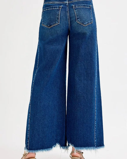 RISEN Full Size High Rise Ankle Wide Jeans Plus Size - Sleekdenim.com