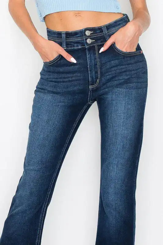 ARTEMIS VINTAGE AT1071BTDT *Tummy Control* High Rise Bootcut Jeans - Sleekdenim.com
