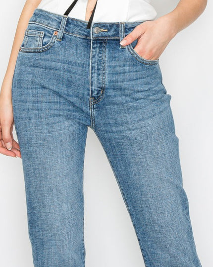 AT2010STMT - Tummy Control High Rise Slim Straight - Sleekdenim.com