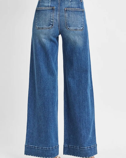 RISEN Full Size High Rise Ankle Wide Seam Detailed Jeans Plus Size - Sleekdenim.com