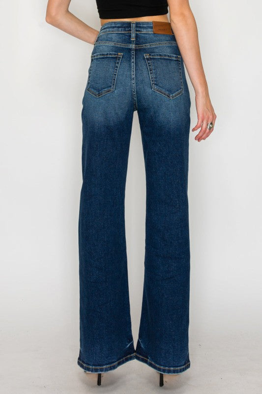 AT2004HFDT High Rise Holly Flare Jeans – Tummy Con - Sleekdenim.com
