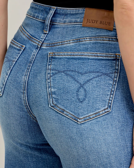 Judy Blue Mid Rise Crop Wide Leg Jeans - Sleekdenim.com