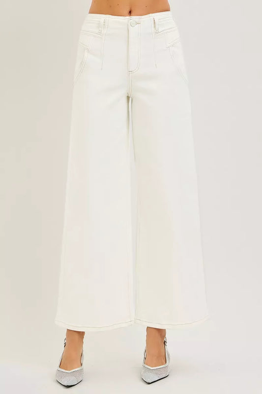 RISEN High Rise Ankle Length Wide Leg Pants PWA21292