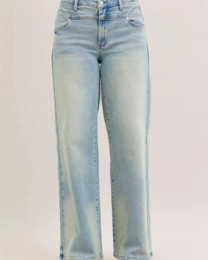 Judy Blue High Waist Column Straight Jeans - Sleekdenim.com