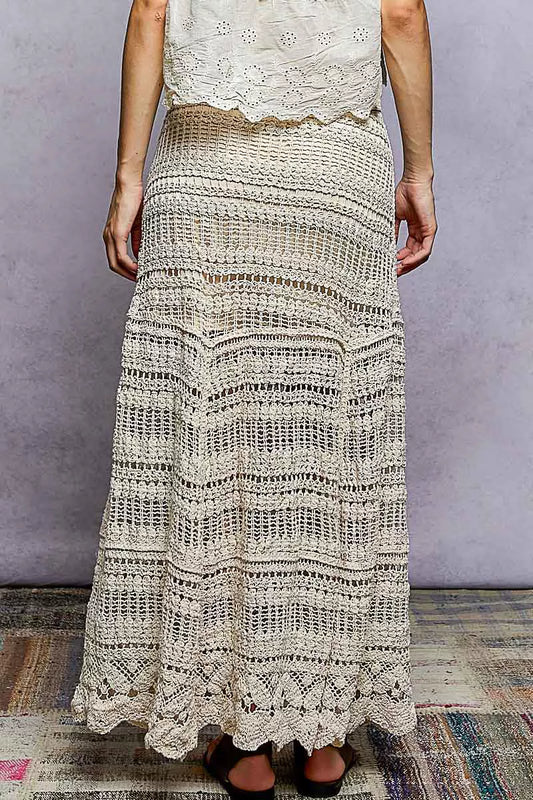 POL Boho Crochet Knit Maxi Skirt - Sleekdenim.com