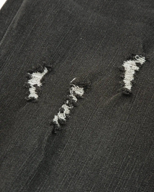 High Waist Distressed Straight Leg Jeans - Sleekdenim.com