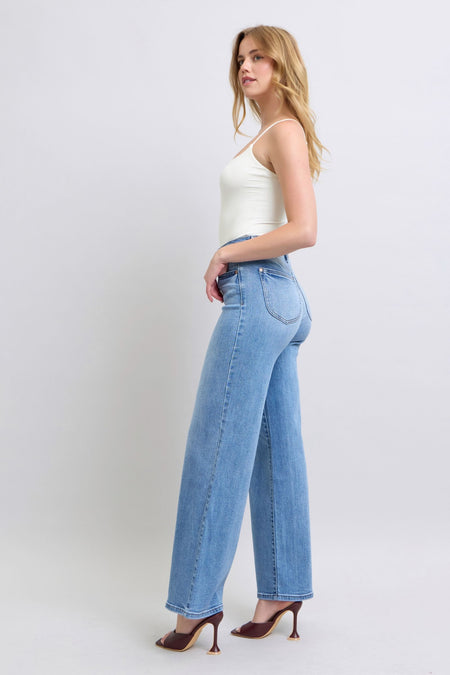 Judy Blue Full Size Wide Leg Jeans with Pockets | Sleekdenim.com