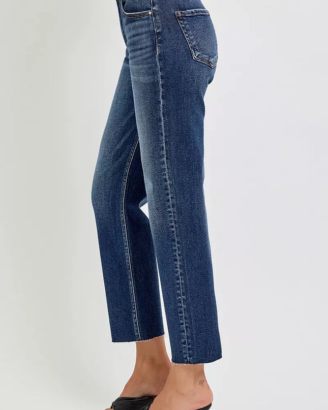 RISEN High Rise Slim Barrel Jeans - Sleekdenim.com