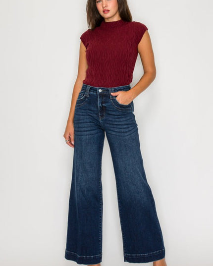 AT2099WDDT - TUMMY CONTORL HIGH RISE A-WIDE LEG FI - Sleekdenim.com