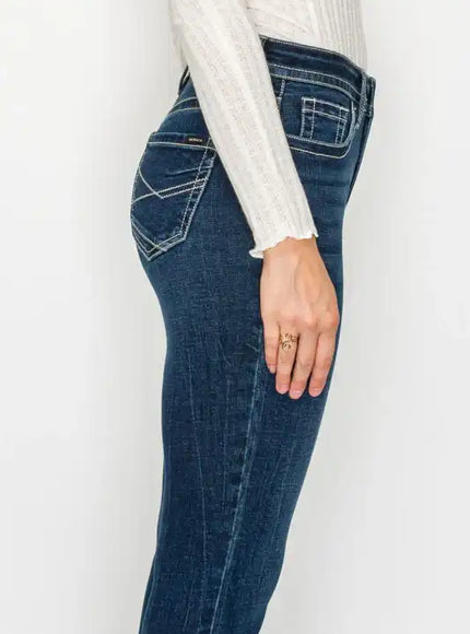 Artemis Vintage AT2106BTDT - TUMMY CONTROL HIGH RISE SLIM FLARE JEANS - Sleekdenim.com