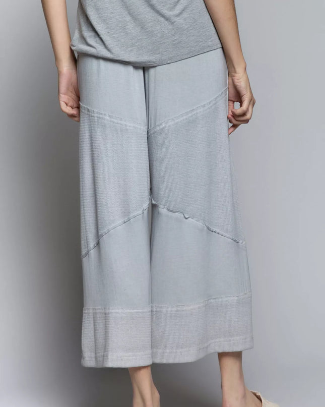 POL Elastic Waistband Wide Leg Pants with Drawstring - Sleekdenim.com