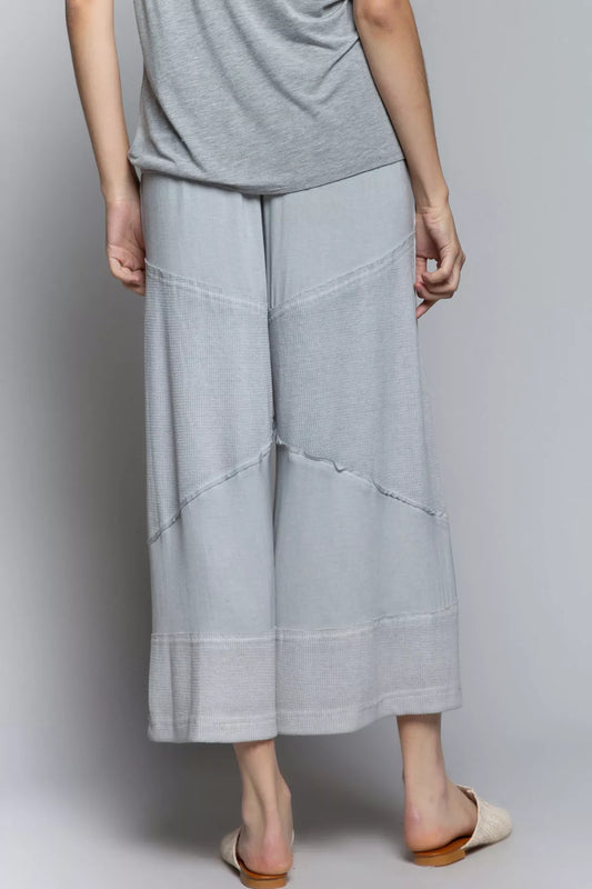 POL Elastic Waistband Wide Leg Pants with Drawstring - Sleekdenim.com