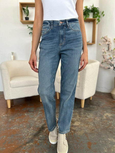 Judy Blue Full Size High Waist Straight Jeans | Sleekdenim.com