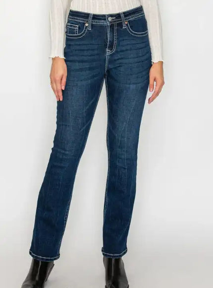 Artemis Vintage AT2106BTDT - TUMMY CONTROL HIGH RISE SLIM FLARE JEANS - Sleekdenim.com
