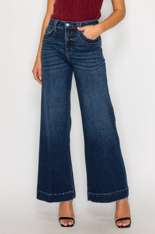 AT2099WDDT - TUMMY CONTORL HIGH RISE A-WIDE LEG FI - Sleekdenim.com