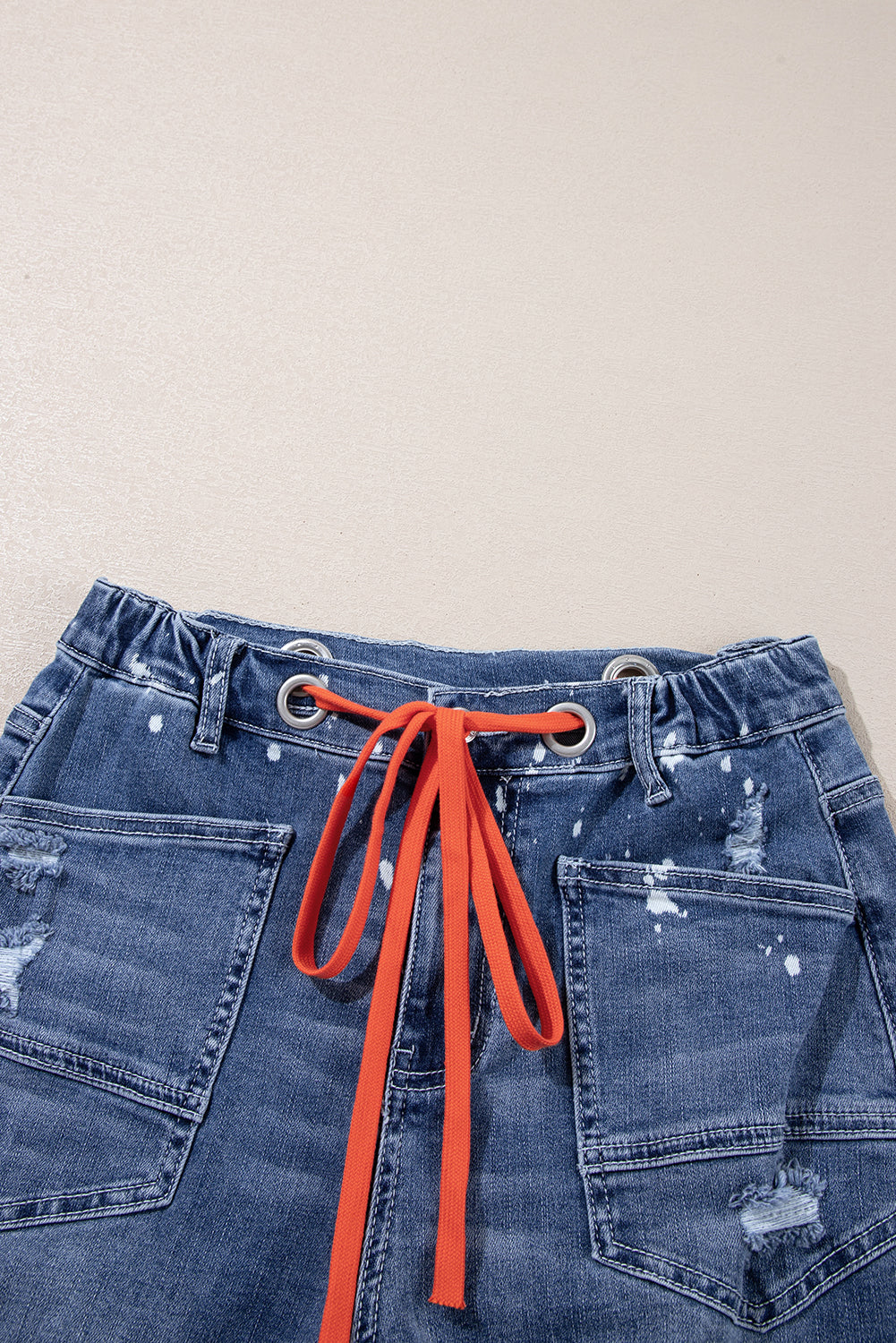 Ashleigh Blue Ripped Splattering Paint Cropped Straight Jeans - Sleekdenim.com