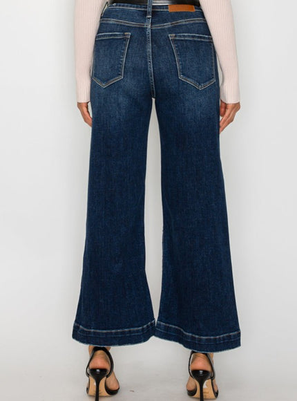 Artemis Vintage AT2012PZD - HIGH RISE CROPPED PALAZZO JEANS - Sleekdenim.com