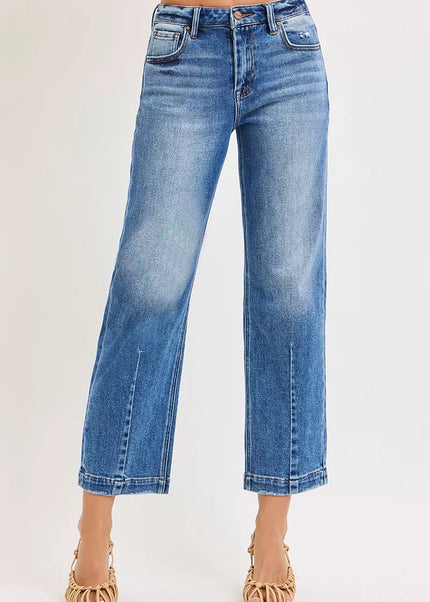 RISEN High Rise Crop Boyfriend Tapered Jeans - Sleekdenim.com