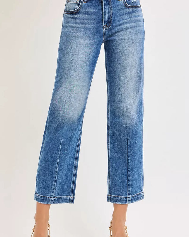 RISEN High Rise Crop Boyfriend Tapered Jeans - Sleekdenim.com