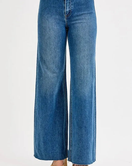 RISEN High-Waisted Wide Leg Jeans - Sleekdenim.com