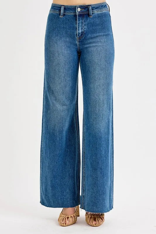 RISEN High-Waisted Wide Leg Jeans - Sleekdenim.com