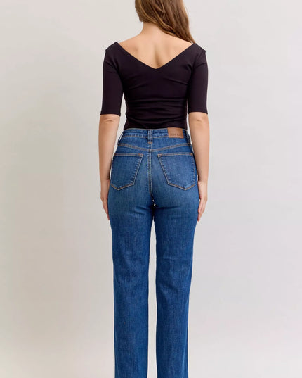 Judy Blue High Waist Tummy Control Straight Jeans - Sleekdenim.com
