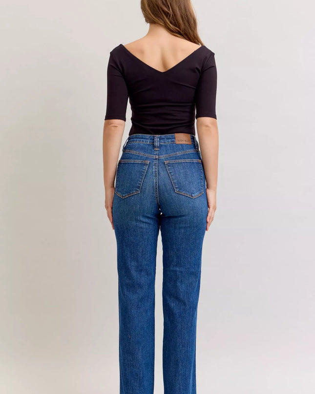 Judy Blue High Waist Tummy Control Straight Jeans - Sleekdenim.com